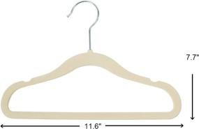 img 2 attached to Finnhomy Non-Slip Velvet Hangers 30-Pack with Finger Clips for Baby and Kids, Beige