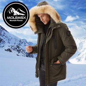 img 3 attached to 🧥 Stay Cozy in Style: Molemsx Men's Duck Down Parka Winter Jacket with Fur Hood XS-3XL