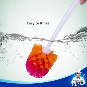 img 1 attached to Efficient Cleaning: MR.SIGA Ergonomic Handle Toilet Brush with Holder, 2-Pack