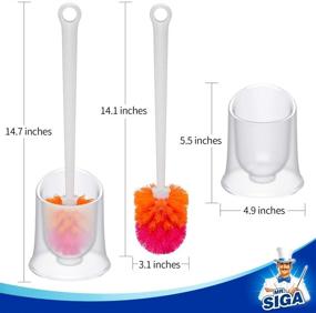 img 3 attached to Efficient Cleaning: MR.SIGA Ergonomic Handle Toilet Brush with Holder, 2-Pack