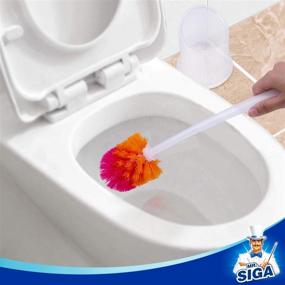 img 2 attached to Efficient Cleaning: MR.SIGA Ergonomic Handle Toilet Brush with Holder, 2-Pack