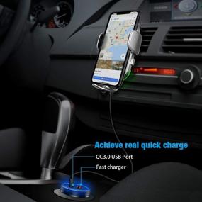 img 2 attached to 🔌 WAITIEE Wireless Car Charger - Fast Charging Automobile Chargers with Air Vent Dashboard Car Mount - Compatible with iPhone 12 Series/11/Pro Max and Samsung S10/S9/S8/S20 Series (Includes Quick Charge 3.0 Car Adapter) (CW16)