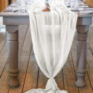 👰 socomi 10ft ivory chiffon table runner - romantic wedding decorations, sheer bridal party runner, 29x120 inches logo