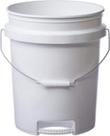 high-quality white hdpe bucket with bottom grip handle - hudson exchange 5 gallon logo