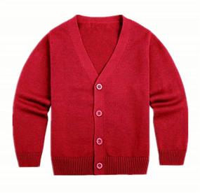 img 4 attached to 🔴 Dark Red Maylofuer Cardigan Sweater with Button Details