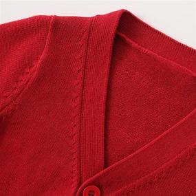 img 3 attached to 🔴 Dark Red Maylofuer Cardigan Sweater with Button Details