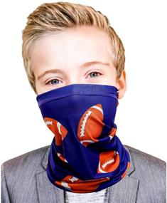 img 4 attached to 🧣 Children's Neck Gaiter Mask Soft Face Covering Scarf 4-12 Years Old Youth UPF 40 Sun Protection Outdoor Sport Masks Adjustable