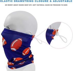 img 2 attached to 🧣 Children's Neck Gaiter Mask Soft Face Covering Scarf 4-12 Years Old Youth UPF 40 Sun Protection Outdoor Sport Masks Adjustable