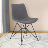 🪑 стильный и комфортный обеденный стул armen living palmetto в цвете "уголь логотип