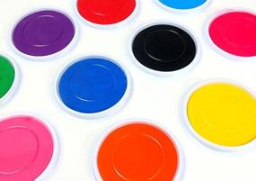 img 1 attached to 🎨 Washable Large Ink Pads for Kids Crafts Projects Rubber Stamps - 12 Colors by Myboree