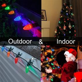 img 2 attached to 🎄 Hopolon C9 LED Christmas String Lights – 33ft Outdoor Fairy Lights for Festive Decorations – Multicolor 8 Modes with Safe Adaptor