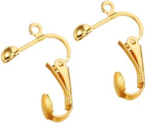 img 2 attached to Bememo 36-Pack Clip-on Earring Converter: Easy-to-Use Loop for DIY Earrings, Transform Studs/Pierced into Clip-ons (Gold/Silver)