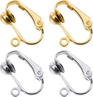 bememo 36-pack clip-on earring converter: easy-to-use loop for diy earrings, transform studs/pierced into clip-ons (gold/silver) logo