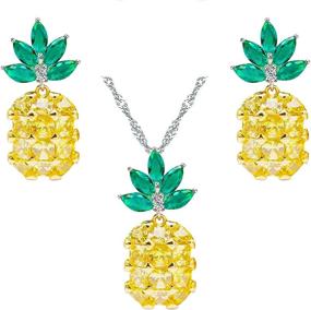 img 4 attached to Uloveido Earrings Necklace Pineapple PT001