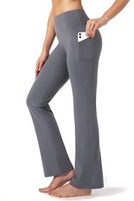 img 4 attached to 👖 28-34 inch Inseam Women's Bootcut Yoga Pants Long Bootleg High-Waisted Flare Pants with Pockets