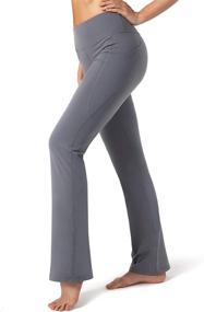 img 3 attached to 👖 28-34 inch Inseam Women's Bootcut Yoga Pants Long Bootleg High-Waisted Flare Pants with Pockets