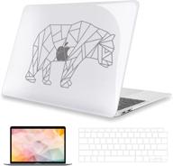 🐻 g jgoo macbook air 13 inch case 2021 2020 2019 2018 release m1 a2337 a2179 a1932 with retina & touch id, laser pattern hard shell cover + keyboard cover + screen protector, bear logo