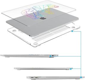 img 1 attached to 🐻 G JGOO MacBook Air 13 inch Case 2021 2020 2019 2018 Release M1 A2337 A2179 A1932 with Retina & Touch ID, Laser Pattern Hard Shell Cover + Keyboard Cover + Screen Protector, Bear