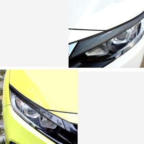 img 1 attached to 🚗 Enhance Your Honda Civic's Style with KeeForthewin 3D Gloss Black Real Carbon Fiber Eyebrow Eyelid Covers – Perfect for 2016-up Sedan, Hatchback, Coupe (Civic 2016-up)