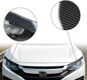 img 2 attached to 🚗 Enhance Your Honda Civic's Style with KeeForthewin 3D Gloss Black Real Carbon Fiber Eyebrow Eyelid Covers – Perfect for 2016-up Sedan, Hatchback, Coupe (Civic 2016-up)