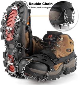 img 3 attached to Enhance Stability in Snow and Ice with KEEPBLANCE Upgraded 24-Spike Ice Grips Crampons Traction Cleats