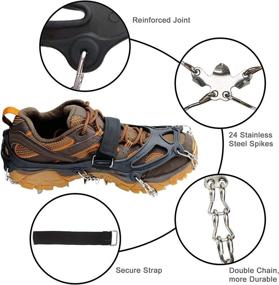 img 2 attached to Enhance Stability in Snow and Ice with KEEPBLANCE Upgraded 24-Spike Ice Grips Crampons Traction Cleats