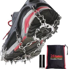 img 4 attached to Enhance Stability in Snow and Ice with KEEPBLANCE Upgraded 24-Spike Ice Grips Crampons Traction Cleats