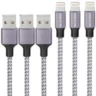 🔌 high-speed iphone charger: 6ft 3pack lightning cable by dabustar - extra long, fast charging, data sync, nylon braided - compatible with iphone 12 11 pro max xs xr x 8 7 6s 6 plus se ipad ipod and more logo