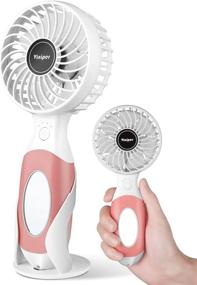 img 4 attached to 🌬️ Mini Portable Fan: Rechargeable Battery & USB Powered, 3 Speeds, Quiet Operation | Ideal for Home & Office Use | Pink