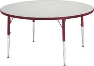 🪑 jonti-craft 6488jca004 berries round activity table, adjustable height (24-31 inches), 36 inches diameter, gray/purple/gray logo