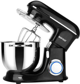 img 4 attached to BONSO Stand Mixer - 7.4Qt Tilt-Head Electric Mixers for Baking Bread with 6-Speeds - Includes Whisk, Dough Hook, Beater & Splash Guard - 660W Power - Black