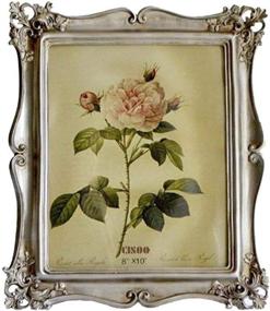 img 4 attached to 🖼️ CISOO Vintage Picture Frame 8x10: Elegant Antique Photo Frame for Table Top Display & Wall Hanging - Stunning Silver Home Decor, Photo Gallery Art