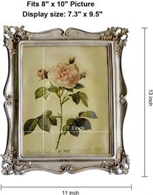 img 1 attached to 🖼️ CISOO Vintage Picture Frame 8x10: Elegant Antique Photo Frame for Table Top Display & Wall Hanging - Stunning Silver Home Decor, Photo Gallery Art