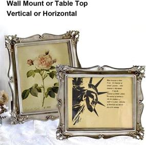 img 2 attached to 🖼️ CISOO Vintage Picture Frame 8x10: Elegant Antique Photo Frame for Table Top Display & Wall Hanging - Stunning Silver Home Decor, Photo Gallery Art