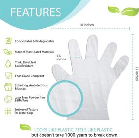 img 3 attached to 🌿 Eco Gloves: Compostable and Plant-Based Individually Wrapped Gloves for On-the-Go Protection, Cleaning, Food Handling, Pet Care | One Size Fits Most | Clear