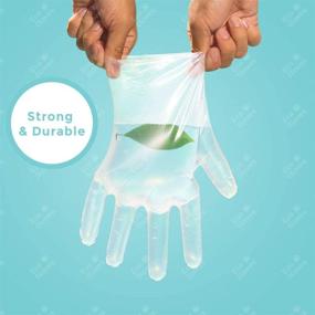 img 2 attached to 🌿 Eco Gloves: Compostable and Plant-Based Individually Wrapped Gloves for On-the-Go Protection, Cleaning, Food Handling, Pet Care | One Size Fits Most | Clear