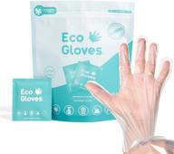 🌿 eco gloves: compostable and plant-based individually wrapped gloves for on-the-go protection, cleaning, food handling, pet care | one size fits most | clear logo