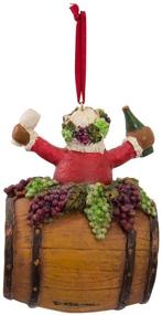 img 2 attached to Kurt Adler 4-Inch Santa on Wine Barrel Polyresin Ornament