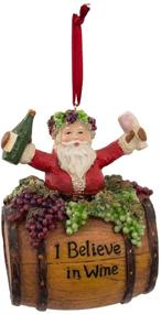 img 3 attached to Kurt Adler 4-Inch Santa on Wine Barrel Polyresin Ornament