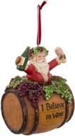 kurt adler 4-inch santa on wine barrel polyresin ornament логотип