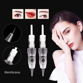 img 1 attached to 🔒 High-Quality Safety Membrane Needle Cartridge Set - 10PCS M3 | Compatible with Meraki, Intelli, Arrow & Lady PMU Machine by Mellie Microblading | 1RL.25mm