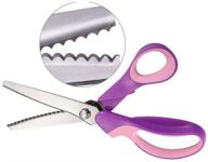 🔪 purple nejlsd pinking shears 5mm - professional zig zag fabric craft scissors for sewing, 9.3 inch stainless steel scalloped dressmaking shears - enhanced seo logo