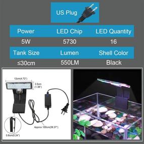 img 3 attached to 🐠 Senzeal M-180 Aquarium LED Light for 12 Inch Fish Tank - US 5W 16 LED Planted Clip-on Light, 550LM White Lighting