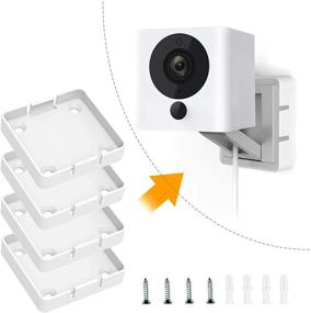 img 4 attached to Enhance Security with (Pack of 4) Wyze Cam V2 Wall Mount Bracket: Full Install Kit for Indoor/Outdoor 1080p HD Cameras