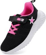 yyz girls tennis shoes – star kids sneakers | non-slip, comfortable, lightweight & breathable for walking, trail running, gym, athletic sports logo