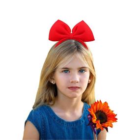 img 2 attached to 🎀 Red Bowknot Headband with Big Bow - Festive Hair Hoop for Christmas, Cosplay, Girls, Kids Party, or Halloween Costume - Handmade headpiece for Cute Headdress, Makeup, Elastic Hair Accessory