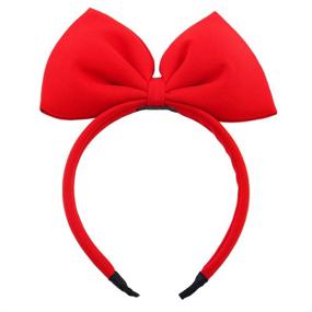 img 4 attached to 🎀 Red Bowknot Headband with Big Bow - Festive Hair Hoop for Christmas, Cosplay, Girls, Kids Party, or Halloween Costume - Handmade headpiece for Cute Headdress, Makeup, Elastic Hair Accessory