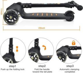 img 1 attached to 🛴 Foldable 3-Wheel Scooter for Kids, Adjustable Height Toddler Scooter, Extra Wide Deck and Light Up Features - Perfect Gift for Boys and Girls Ages 3-13