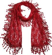 🧣 falari vintage women's lace scarf with fringe, made from lightweight polyester logo