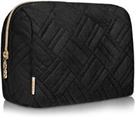 👜 versatile large cosmetic makeup bag for women & girls - zippered travel organizer with multiple compartments for makeup, toiletries, pencils, and accessories - cute zippered makeup pouch suitable for purse logo